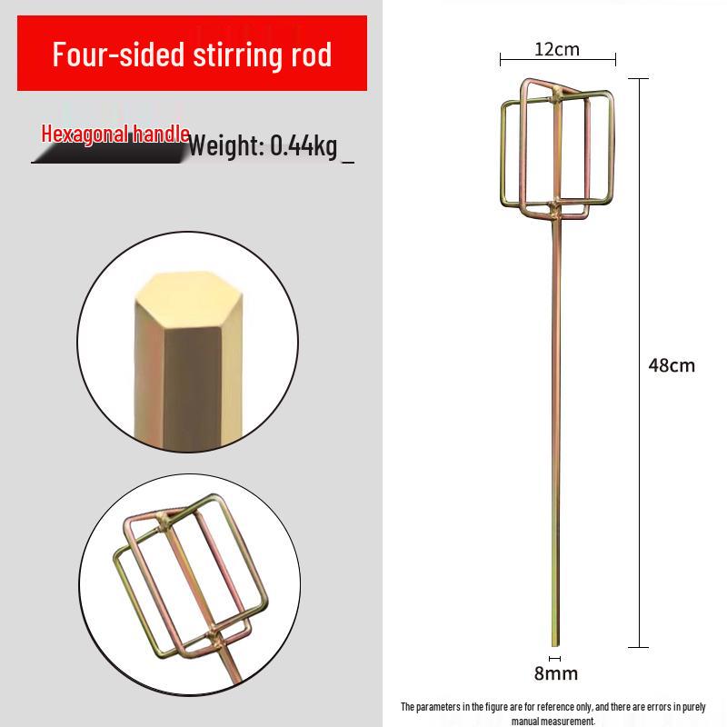 Stainless Steel Multi-use Mixing Rod for Cement, Paint, and Mortar - Compatible with Electric, Hammer, and Impact Drills