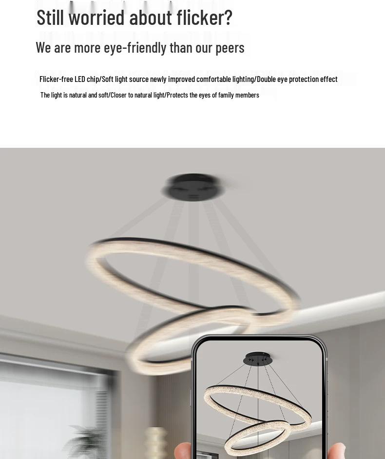 Light Luxury Italian Modern Chandelier - Grand Round Ring Nordic Lighting Fixture for Living Room or Hall