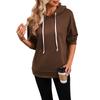 Felpa da donna autunno camicetta moda tinta unita comoda felpa casual a maniche lunghe