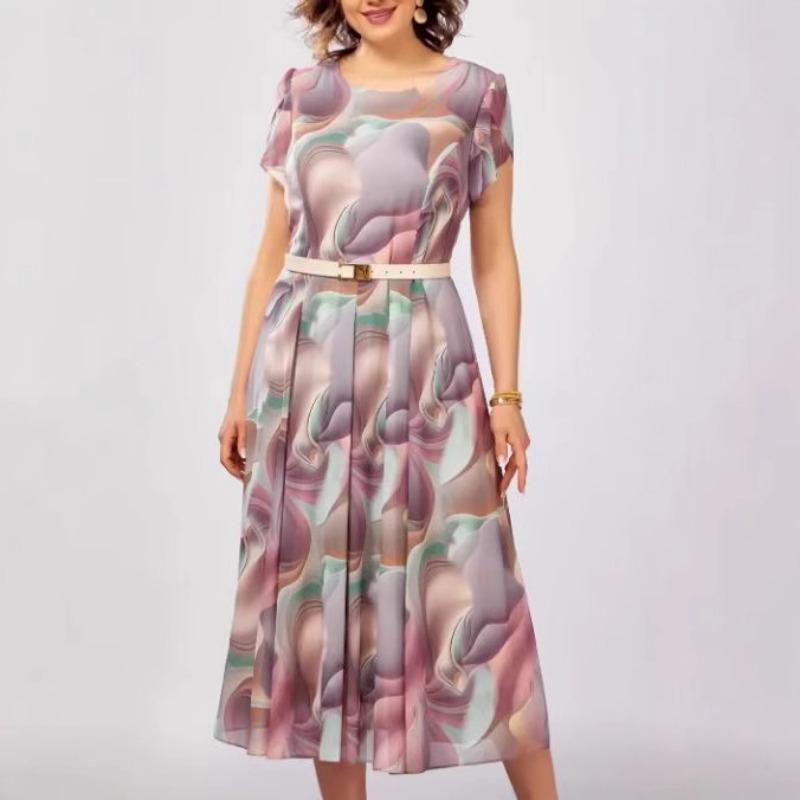 

Женское платье Свободное платье с принтом 4XL розовый