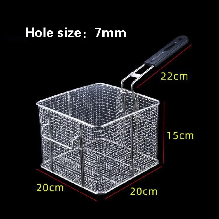 Stainless Steel Frying Basket Net French Fries Basket  Frame Square Oil  Control Filter Frying Basket Dense