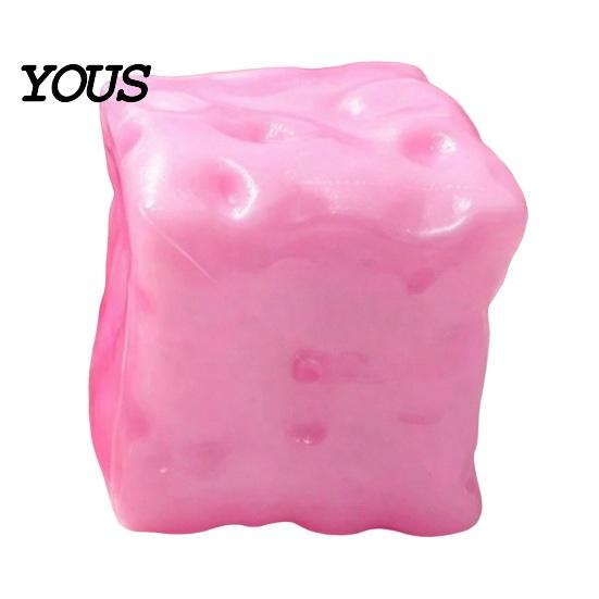Simulated Cheese Sensory Toy Stress Relief Squeeze Toy, Slow Rising Pearlescent Fidget Balls for Adults Kids Shaped
