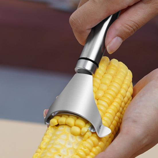 Corn Sheller Food Grade 304 Stainless Steel Corn Peeler Sharp Edge Corn Peeling Tool Quick Effortless Peeling Corn Stripper Kitchen Gadget