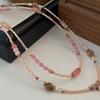 Pink Rose Quartz Eight-Pointed Star Pendant Necklace, Natural Stone Beaded Choker for Women, 2024 Collection