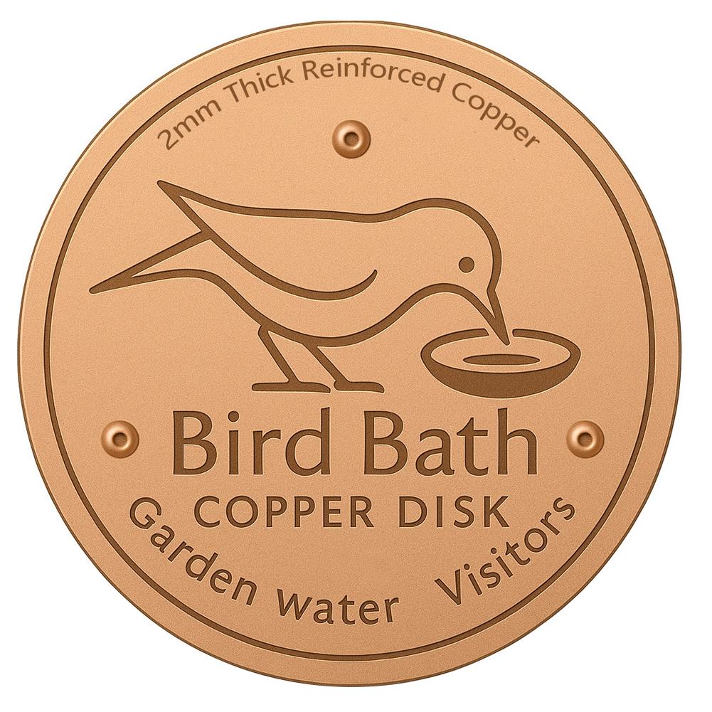 Bird Bath Copper Disk Triple-Point Support Copper Bird Bath Purification Disk Copper Purifier Plate for Outdoor Birdbaths Bowl