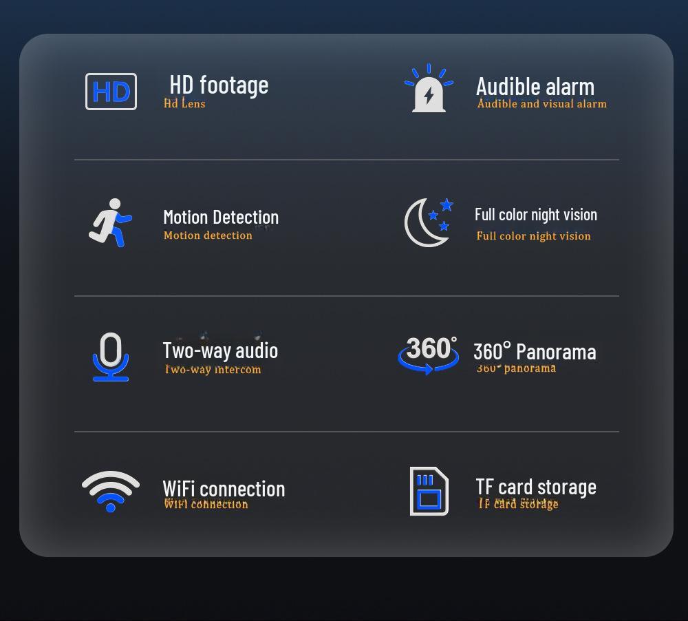 Yellow Ball Machine: 8-Light HD Night Vision WiFi Security Camera for Remote Indoor/Outdoor Monitoring