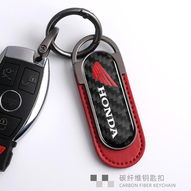 Kohlefaser Auto Schlüsselanhänger Ring Leder Emblem Schlüsselanhänger Anhänger Für Honda CBR 125R 954 600 650F 650R 1100XX 1000F CBR 600RR 1000RROW3