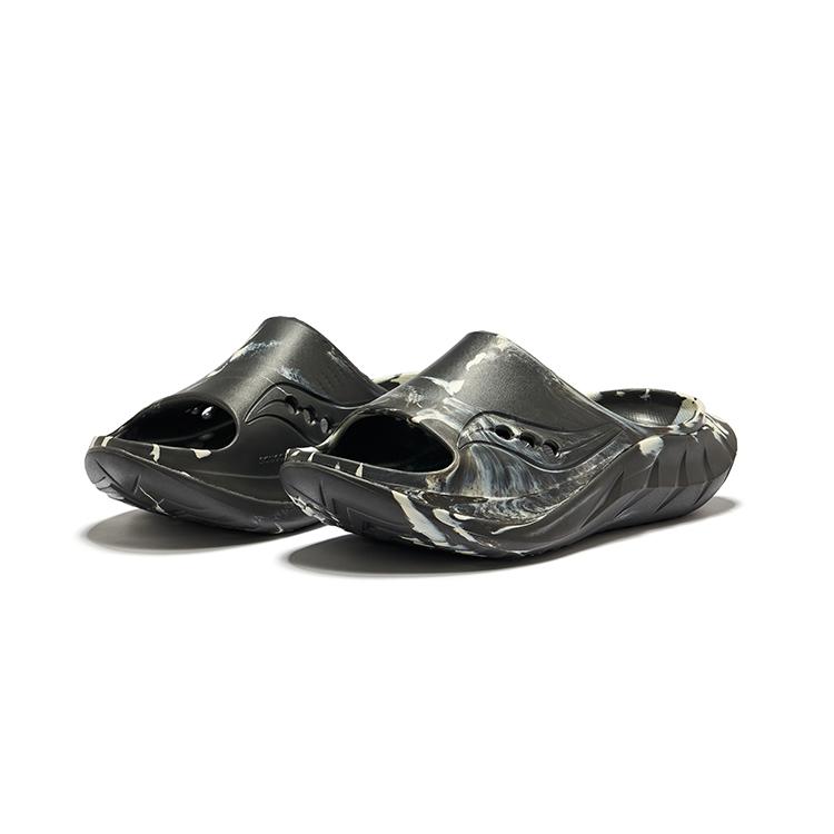 Saucony Slip Resistant Abrasion Resistant Slide Slippers Unisex Dark Gray Beige S28903-7