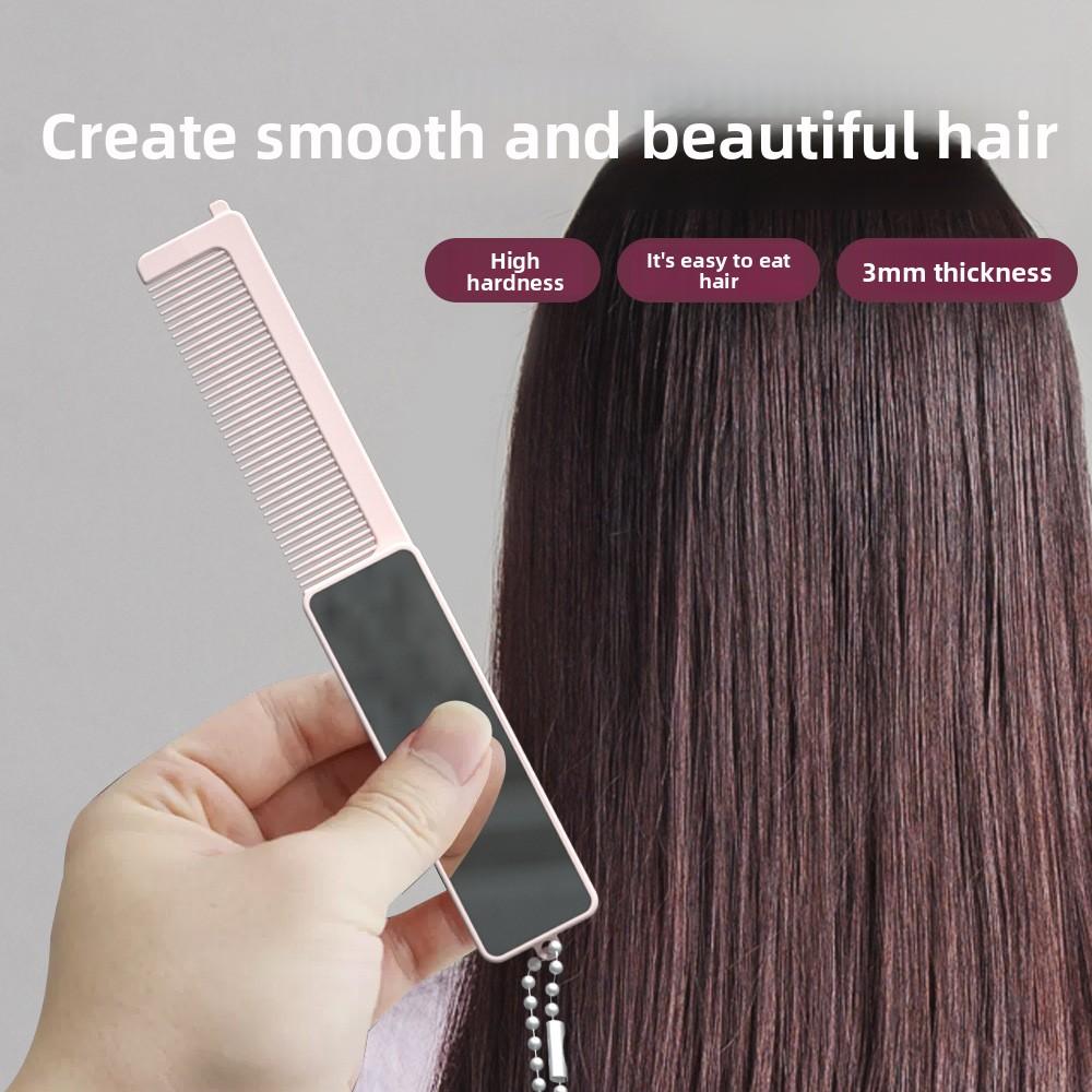 1PCS Portable Small Mirror Portable Mini Mirror and Comb Integrated Folding Mirror for Makeup Touch-up and Dressing with Built-in Makeup Mirror