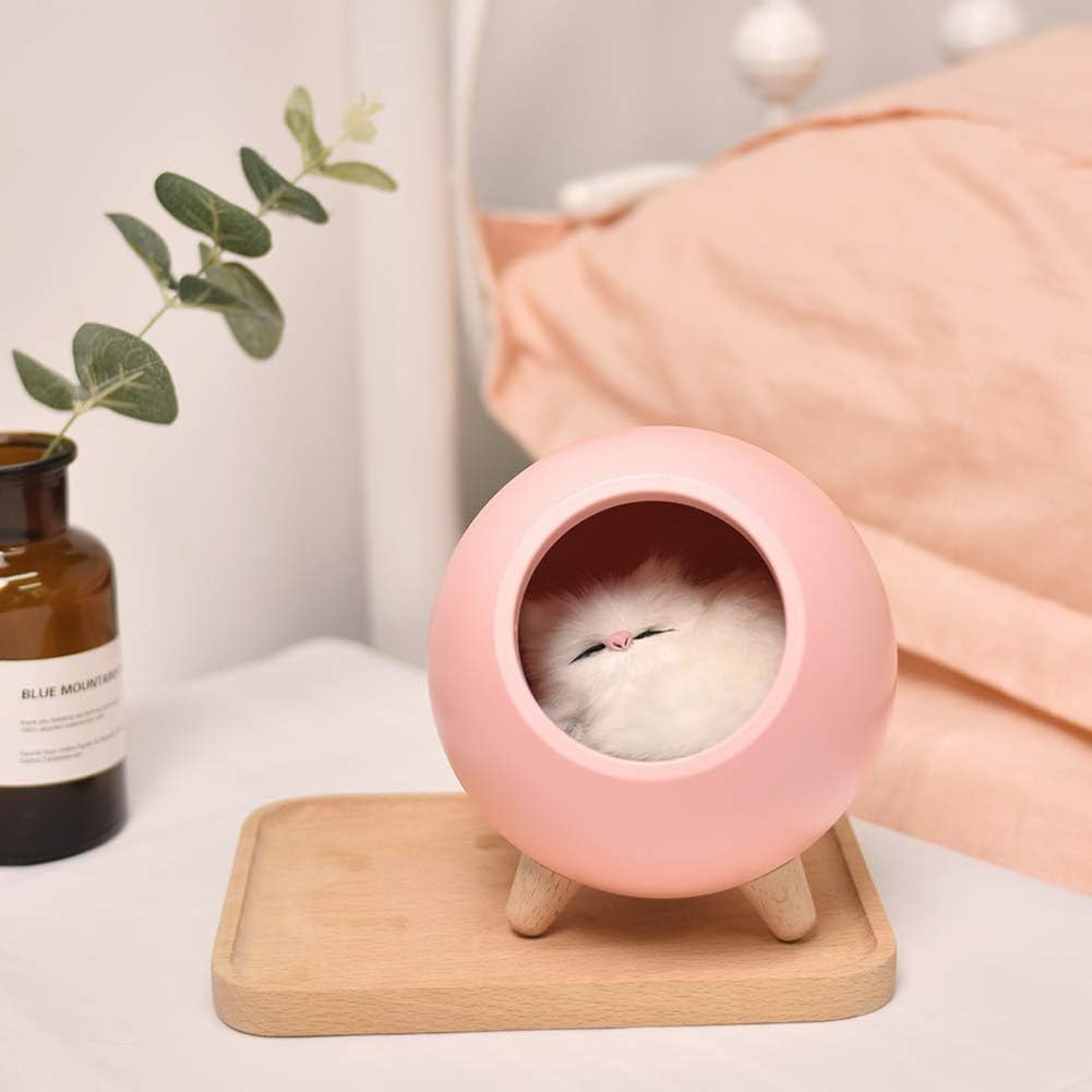DesirePath Kids Cat Night Light Stepless Dimming Touch Control Cute Little Pet House Atmosphere Light Sleeping Lamp for Bedroom Table Nursery Baby