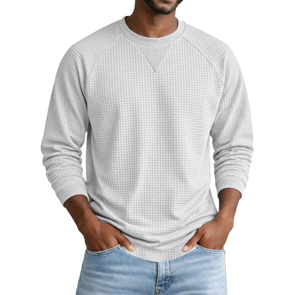 Men's Casual Long Sleeve Neck Pullover Top Color