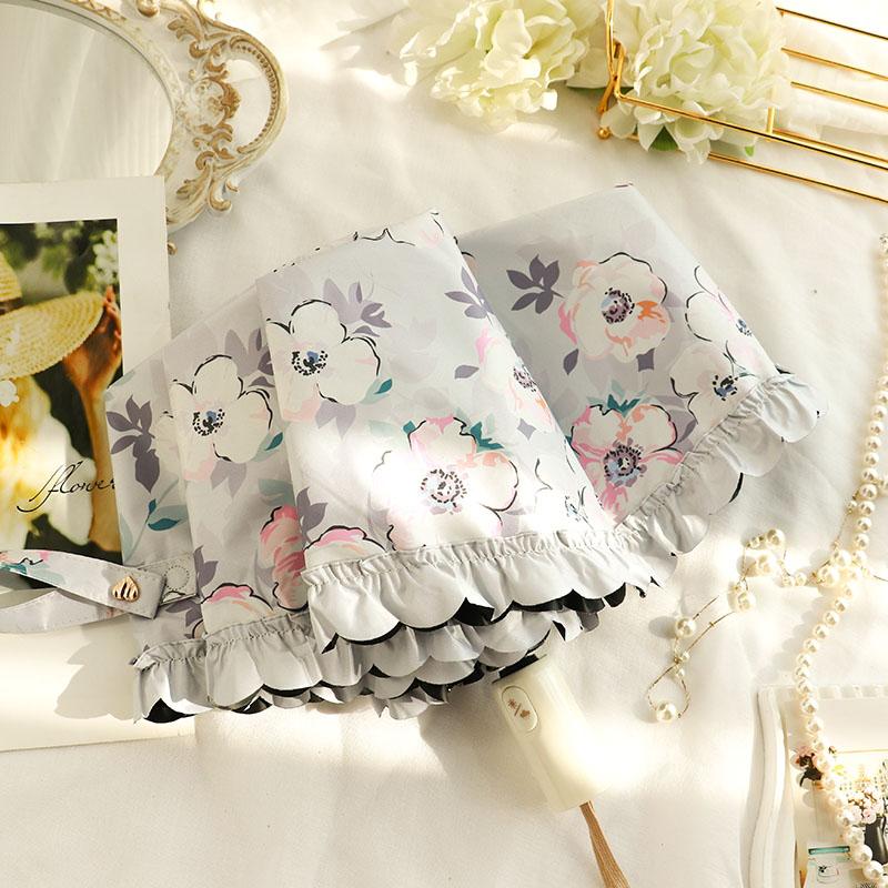 Portable  Fre Sle Five Umbrella Lace   Sunscreen Umbrella for Sunny And Rainy Days UV Protection Sunade