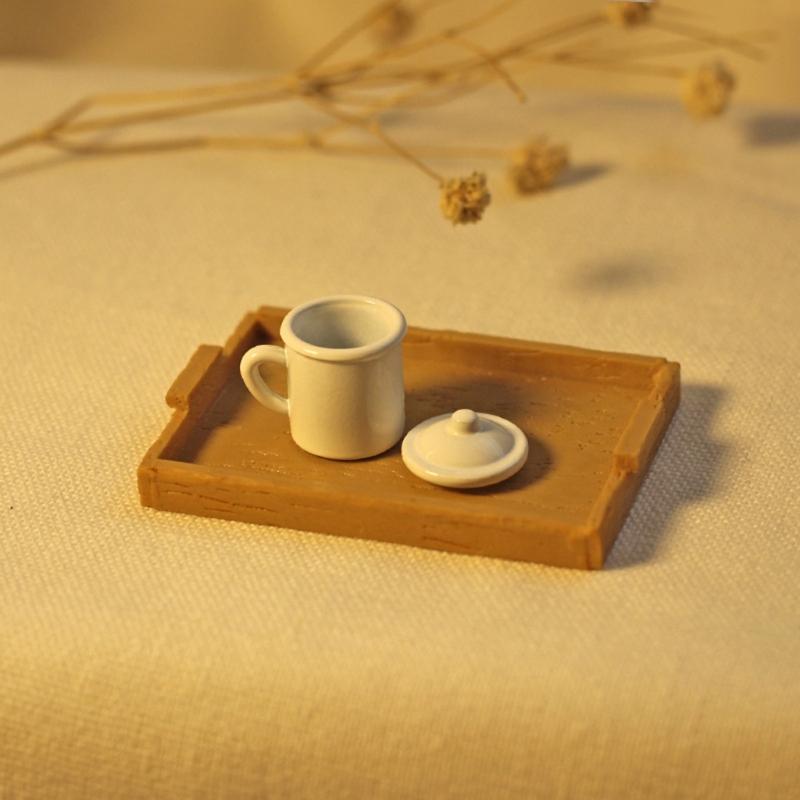 1/12 1/6 Toy Model Tooth Mug Pretend for Play Mini Drinking Cup Role for Play Dollhouse Kitchen Accs Girls Party Favor S