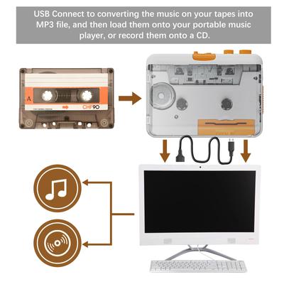 218 Cassette Tape Drive Handheld Cassette Recorder USB Tape To MP3 Converter Portable Tape Player for Laptop PC Users
