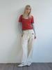 KIJUN Layered Jersey Top Red
