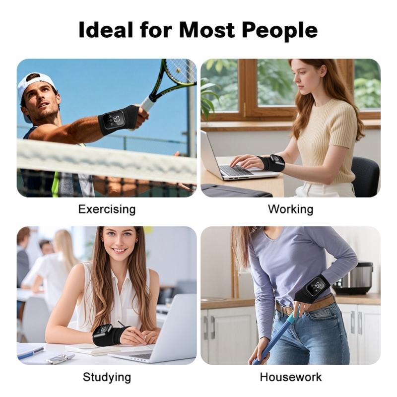 Electric Wrist Heating Pad Featuring 3 Massage Functions Customizable Temperature Setting Comfort Design