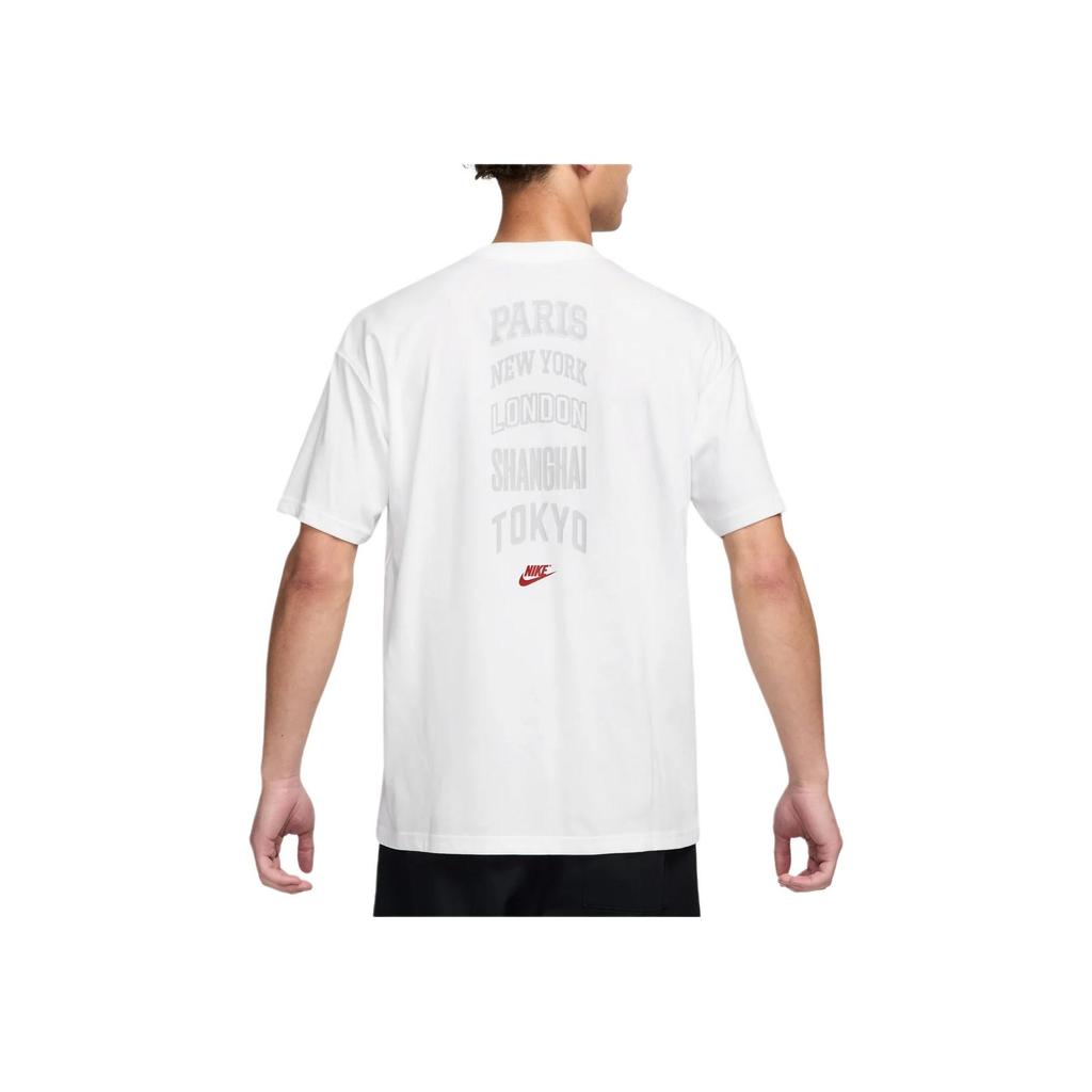 Nike Loose Fit Crew Neck Short Sleeve Letter Logo T-Shirt Men Tops White HJ0580-100