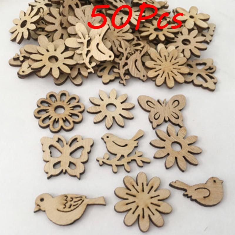 

Vogue 50 шт./100 шт. Украшения Подвесные украшения DIY Craft Christmas Wood 02