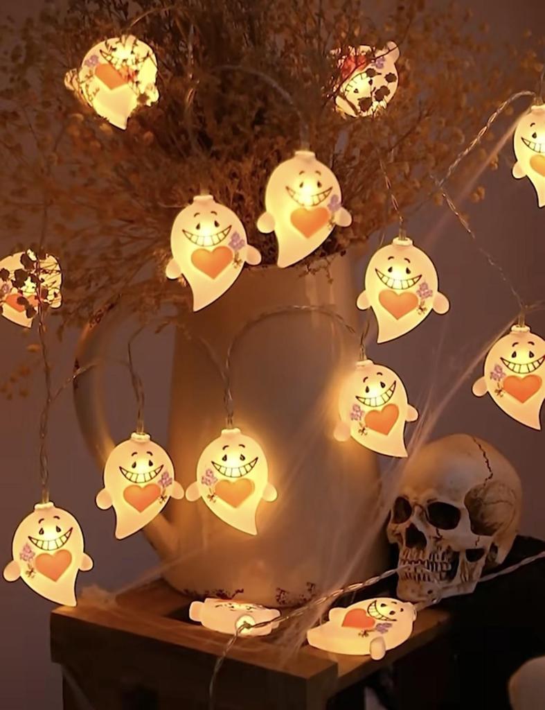 Halloween LED Pumpkin String Lights - Colorful Ghost Festive Decor