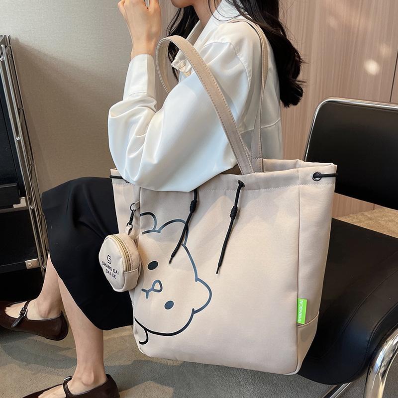 Canvas Bag for Autumn and Winter Women's Large Capacity Ins Wind Underarm Bag Printing Hand heeled Tote Shoulder Bag