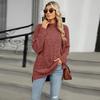 Women S High Neck Loose Long Sleeve Split T Shirt Top