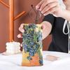 Retro Oil Painting Pattern PU Leather Glasses Bag Automatic Closing Sunglasses Bag Portable Eyewear Protective Cover Organizer