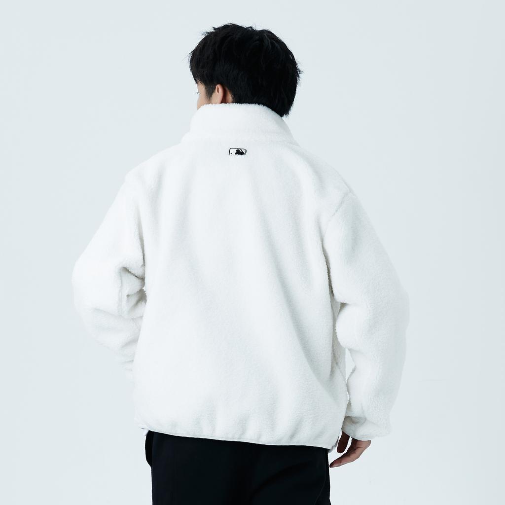 New MLB Velvet Jackets Unisex Ivory 3AJPF2916-50IVS