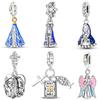 Fit Original Copper Charms Beads Nossa Senhora Aparecida Dangle Cross Charms Pendants For Women Fine Diy Jewelry