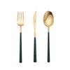[belo Inox] Emerald Gold Cutlery 3-piece Set