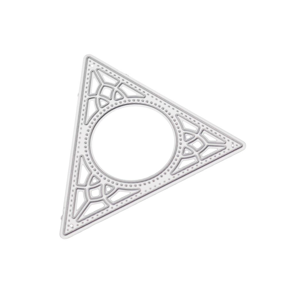 Triangle Ring Frame Metal Silvery Stencil Embossing Cutting Dies For Diy Scrapbooking Paper Album Cards Making