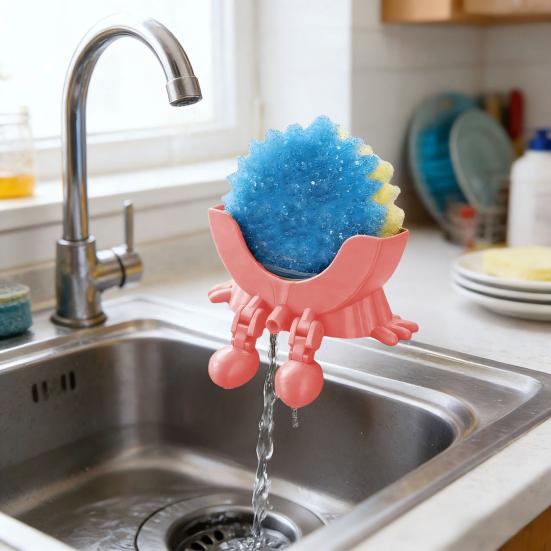 Funny Peeing Sponge Holder 3D Printed Round Sponge Stand with Drainage Countertop Sponge Holder for Kitchen Bathroom Sink