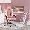 Gaming Chair Ergonomic Office Chair with Headrest, Massage Lumbar Cushion, Footrest, Rotating Gamer Chair PC Chair with Connected Armrests