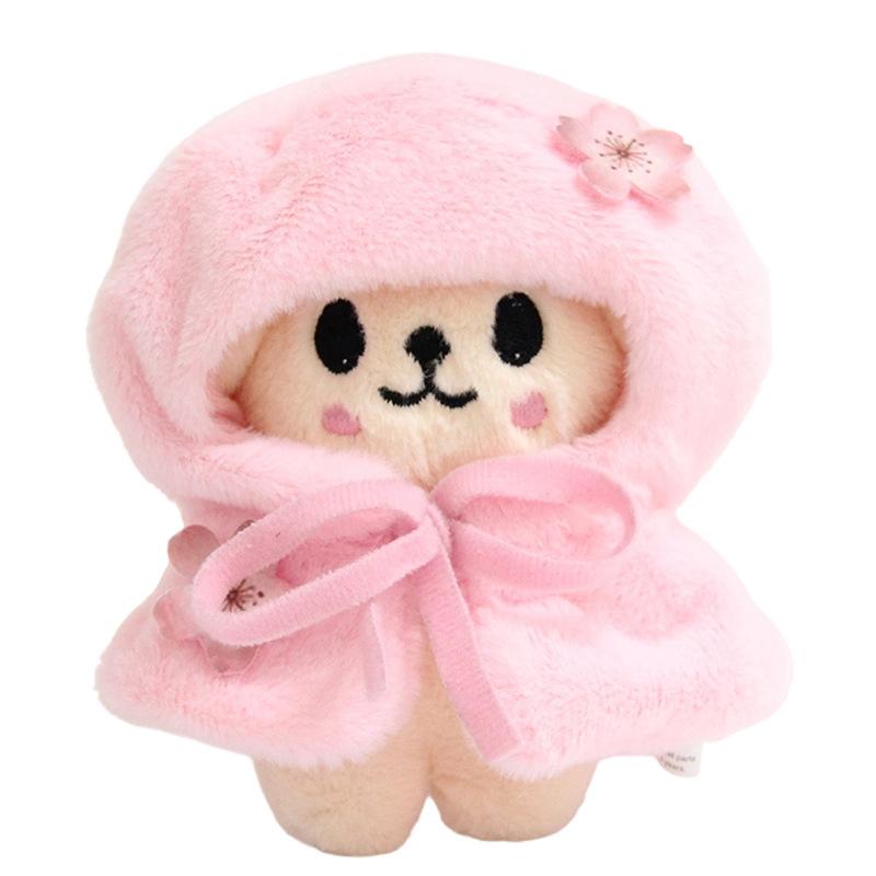 New Cute Sakura Themed Toy Set With Cloak Shawl Dress Up Figure Bag Keychain Decorative Kawaii Plushie Doll Supplies Gift