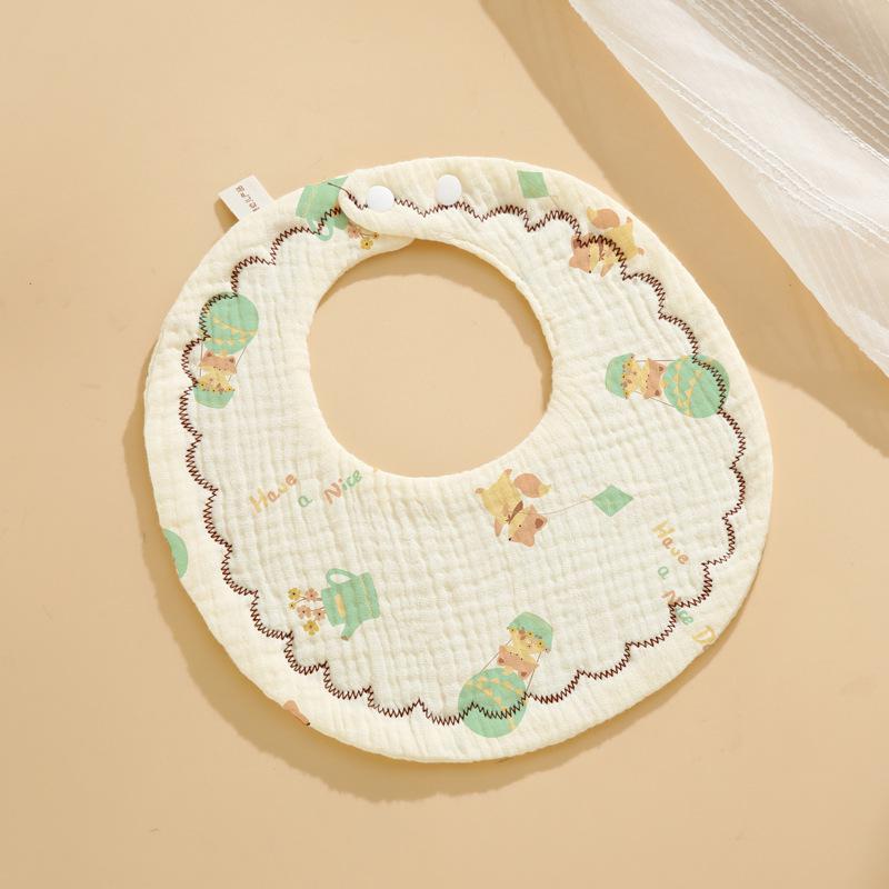 Six-Layer Cotton Petal Bib for Newborns, Boys & Girls - Thin, Soft & Absorbent