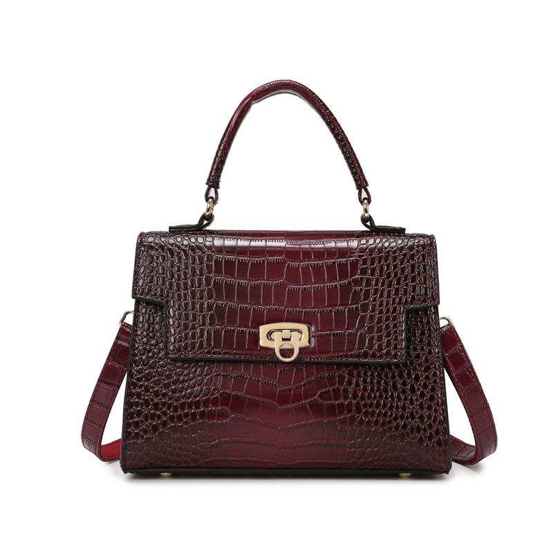 Handbag bag women's high-end sense stone pattern texture fashionable versatile women's bag commuting to work shoulder messenger bag