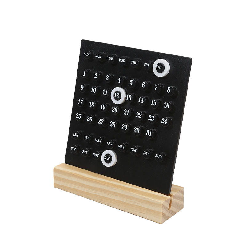

1 шт. Деревянный вечный календарь Монтессори-календарь, симпатичный настольный календарь, регулируемый календарь с отображением недель, месяцев и дат, домашний офисный стол чёрный