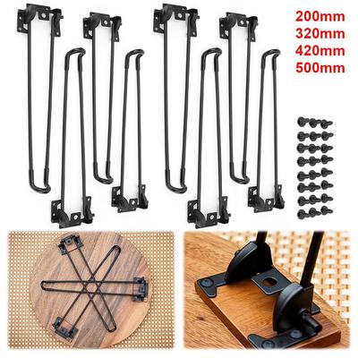 1/4Pcs 200/320/420/500mm Foldable Table Legs Folding DIY Support Furniture Legs Metal Table Replacement Legs