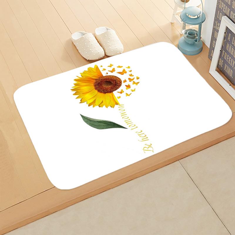 Carpet Kitchen Living Room Floor Mat Carpet Door Mat Sunflower Non-slip