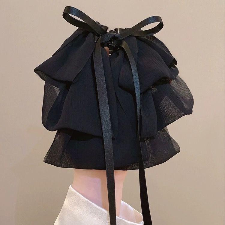 Hepburn-Style Elegant Bow Claw Clip: Face-Slimming Updo Hair Accessory