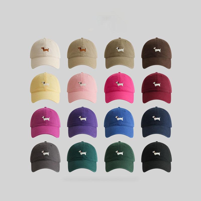 Dachshund Embroidery Baseball Hat Soft Big head circumference small face sunshade hat Suitable for Daily Leisure