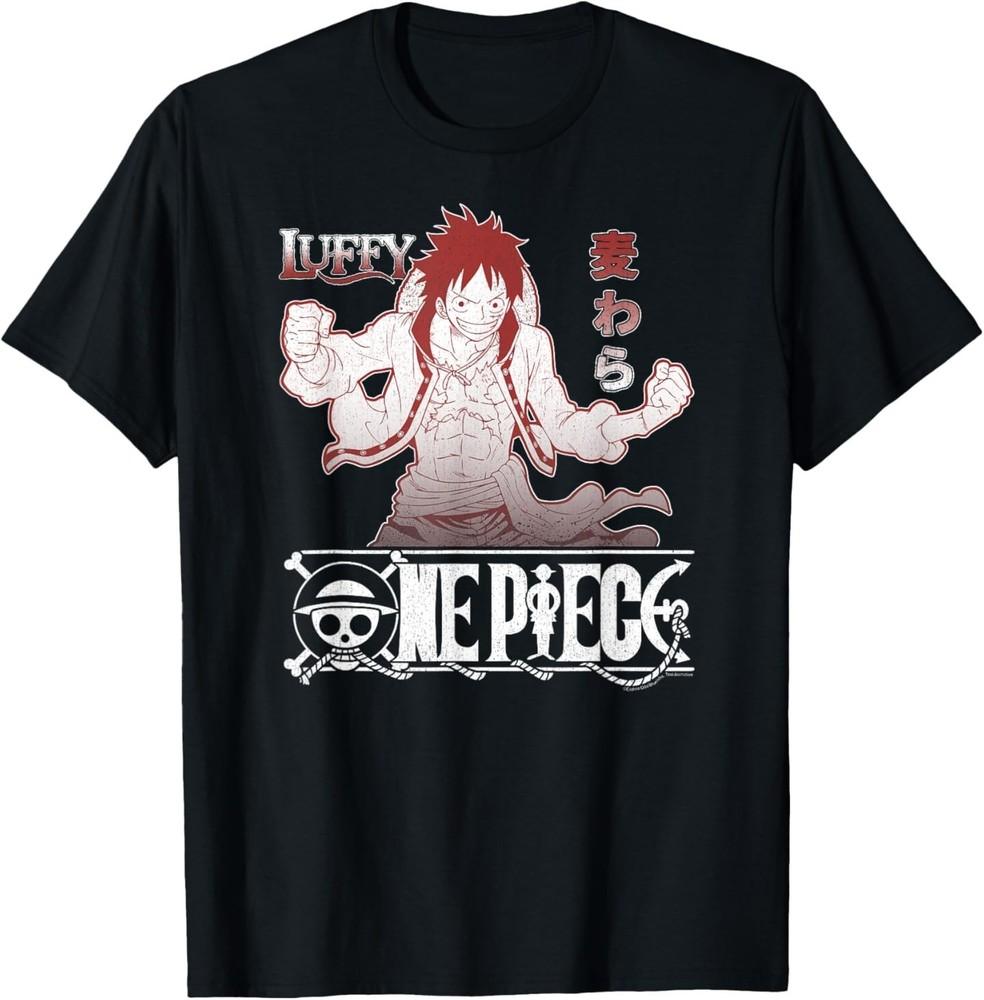 

Anime Straw Hat Monkey D. Luffy with Logo T-Shirt XL