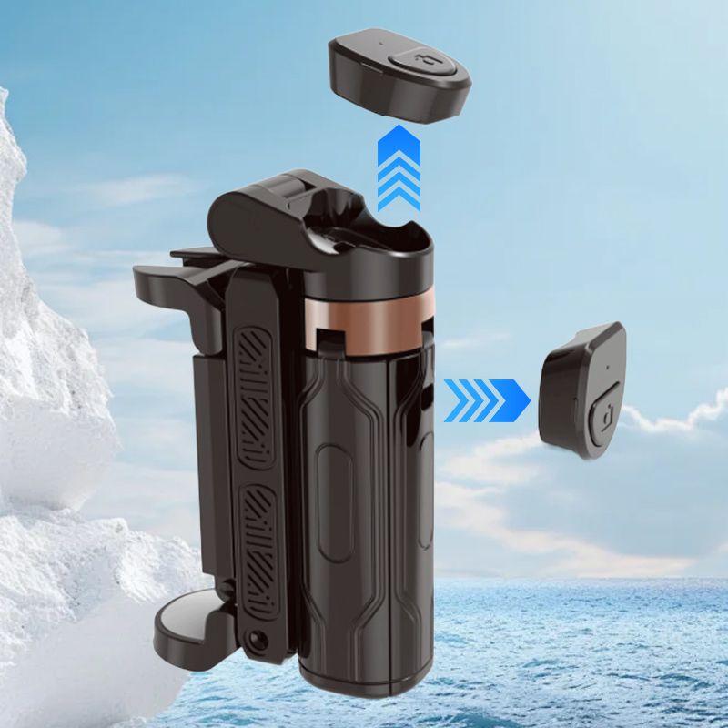 Pocket-sized Folding Bluetooth Selfie Stick Built-in Tripod Ny draagbar 360 grader intrekbar statief för mobil telefon