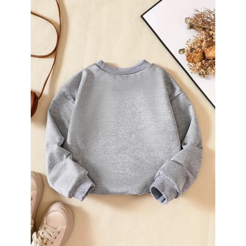 Halloween Girls' Casual Crew Neck Sweatshirt with Alphabet Pattern