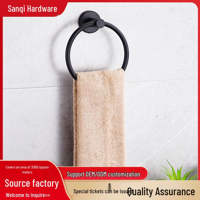 304 Stainless Steel Wall-Mounted Towel Ring for Bathroom, Kitchen, and Hotel Use