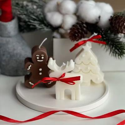Vánoční stromek Sob Usmívající se Perníček Silikonová Forma Sada DIY Svíčka Mýdlo Sádra Řemesla Vánoční Dekorace Dárkové Potřeby