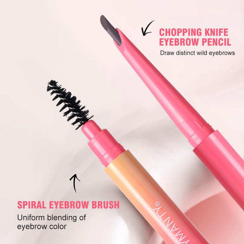 Dual End Eyebrow Pencil with Brush Waterproof Natural Long Lasting Eyebrow Makeup Pen