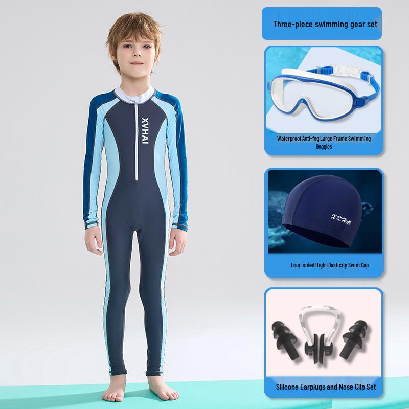 Jongens Sneldrogend Lange Mouwen Zonbescherming Snorkelen Surfen Zwempak
