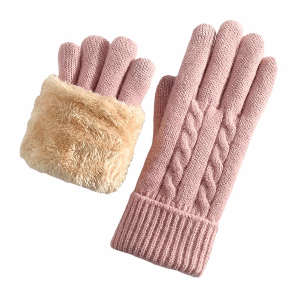 Lamb Velvet Thermal Gloves Cable Knit Touchscreen Gloves New Winter Gloves Winter Commuting