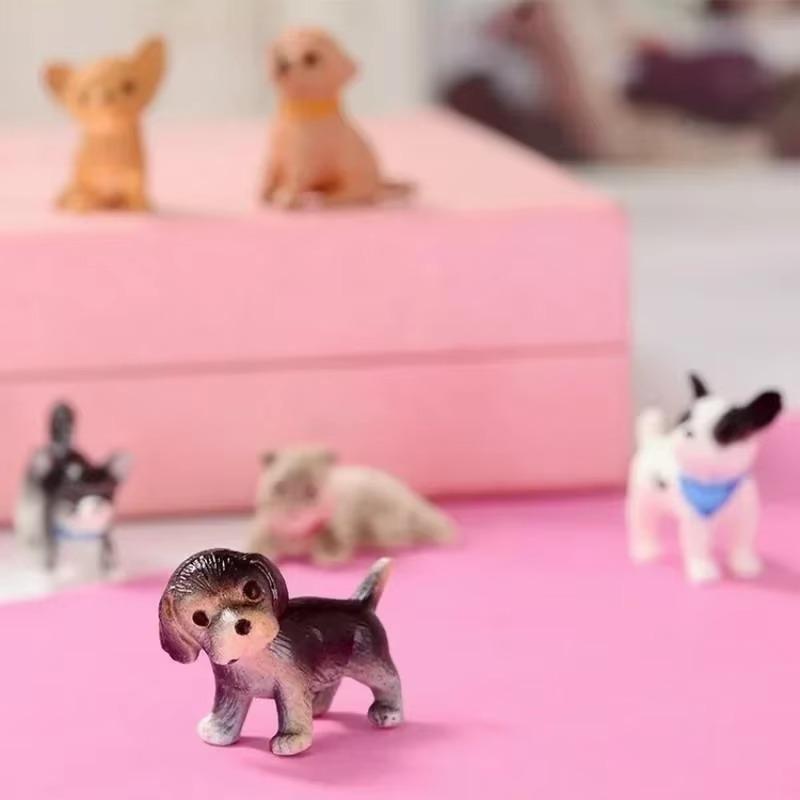1:12 6-piece Scale Simulation Cat and Dog Doll House Miniature Model Doll House Decoration Doll Accessories Desk Ornaments
