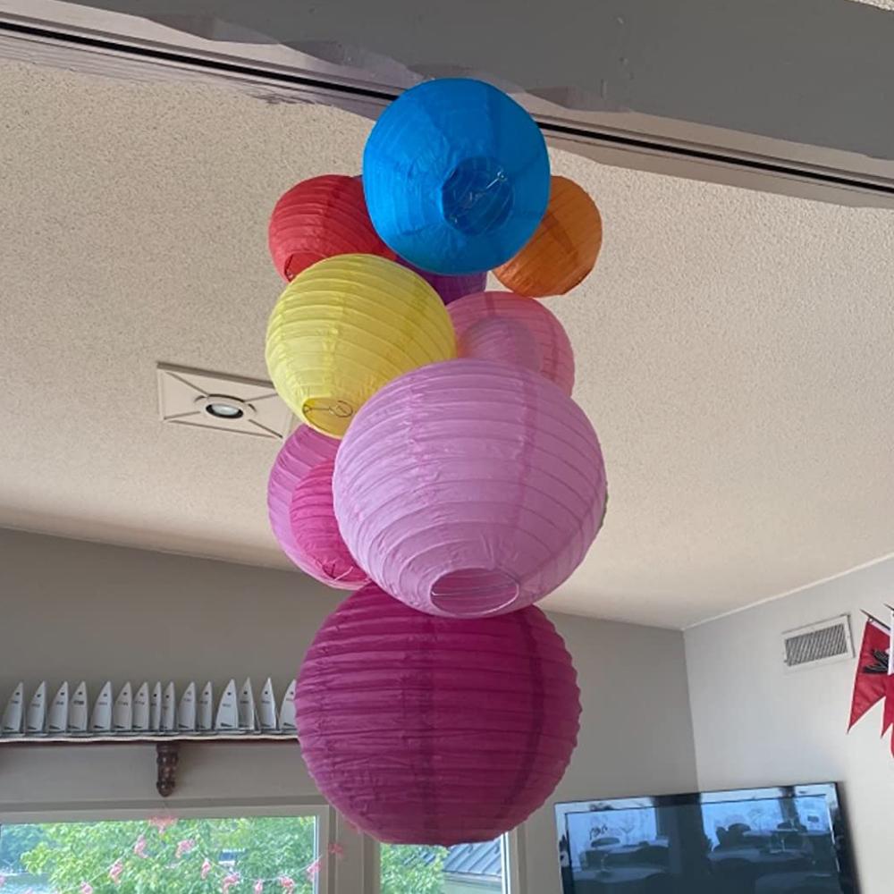 8PCS Paper Lanterns Decorative Party Supplies for Rainbow Birthday Party Mexican Fiesta Decorations Colorful Paper Lanterns Chi 5